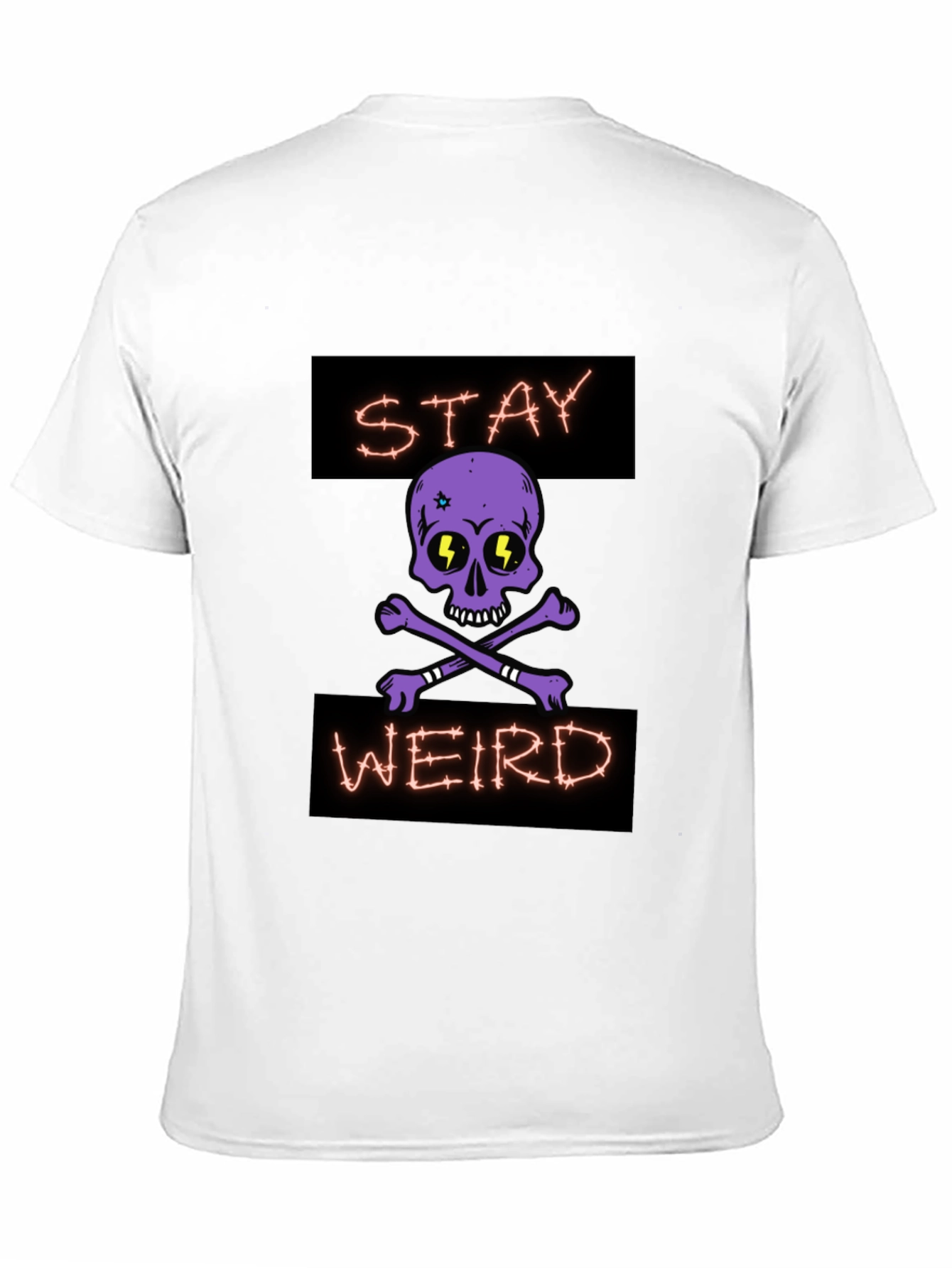 Stay Weird Skull Graphic T-Shirt - Black
