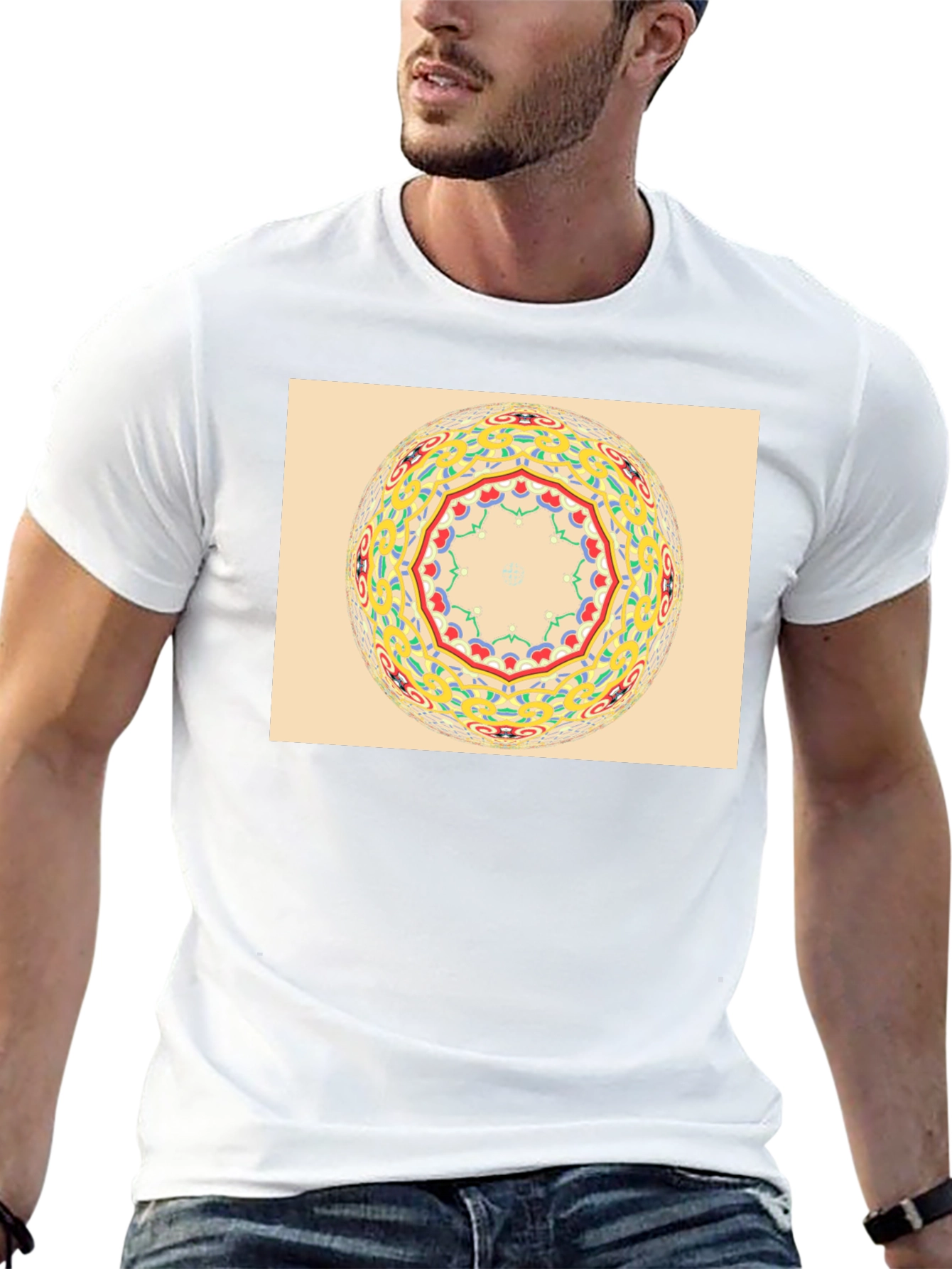 Mandala Graphic Tee - Stylish Crew Neck