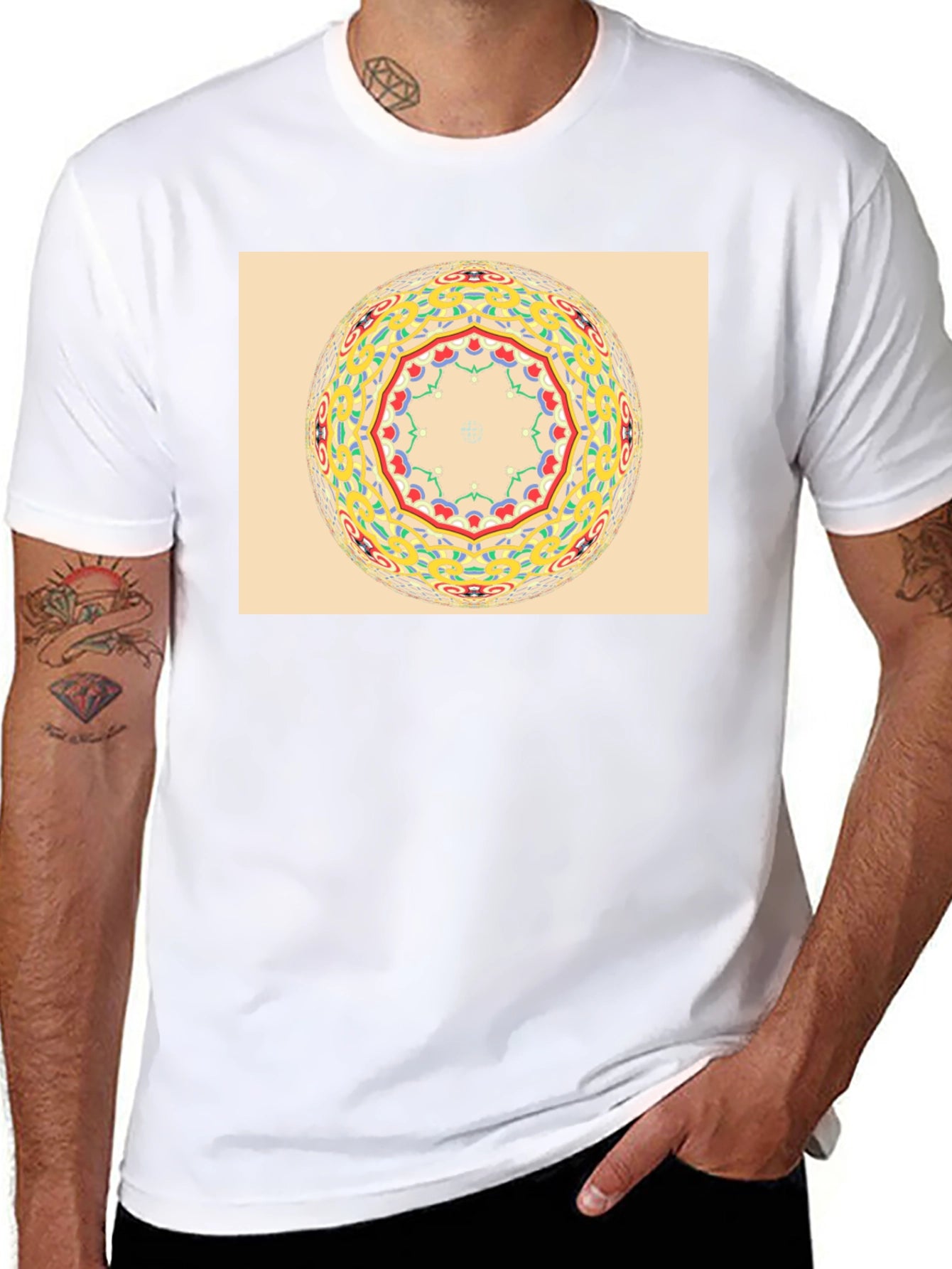 Mandala Graphic Tee - Stylish Crew Neck