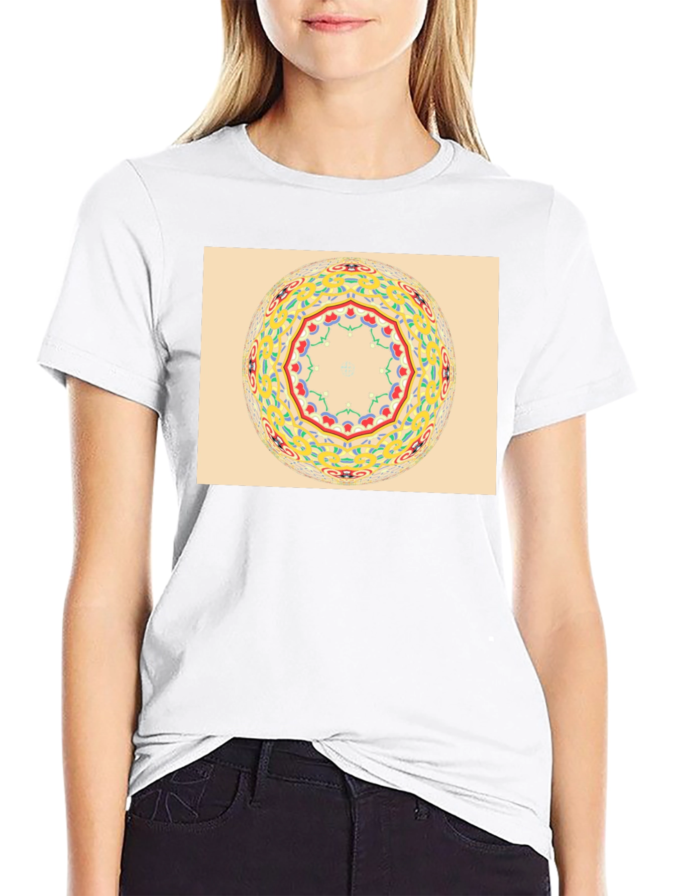 Mandala Graphic Tee - Stylish Crew Neck
