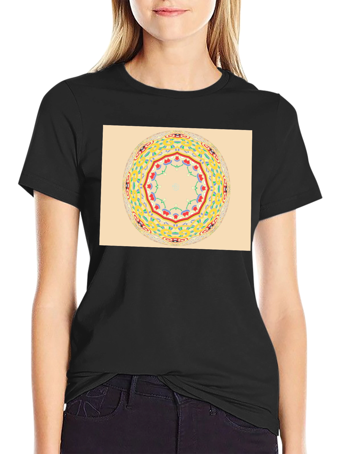 Mandala Graphic Tee - Stylish Crew Neck