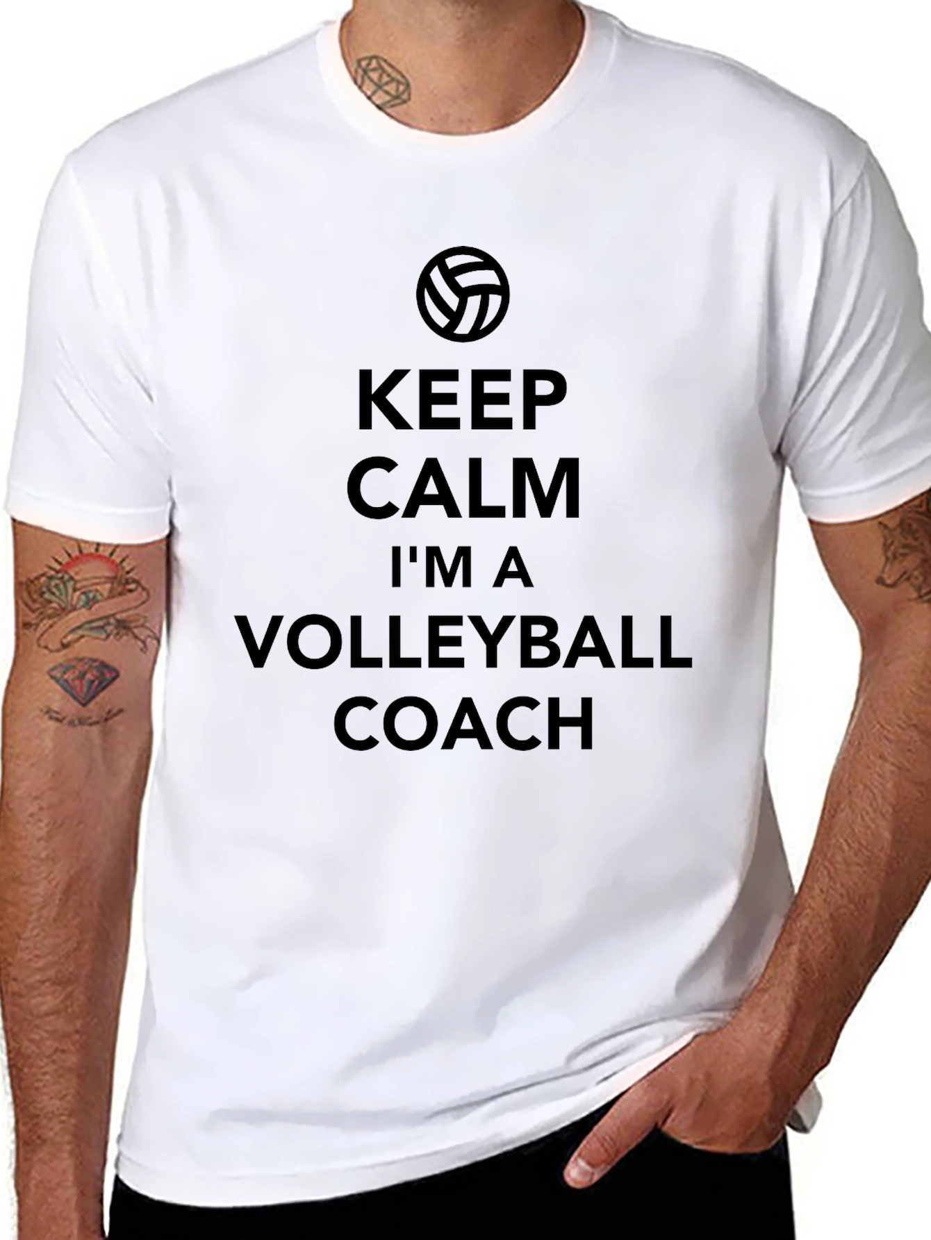 Volleyball Coach T-Shirt - Keep Calm Design