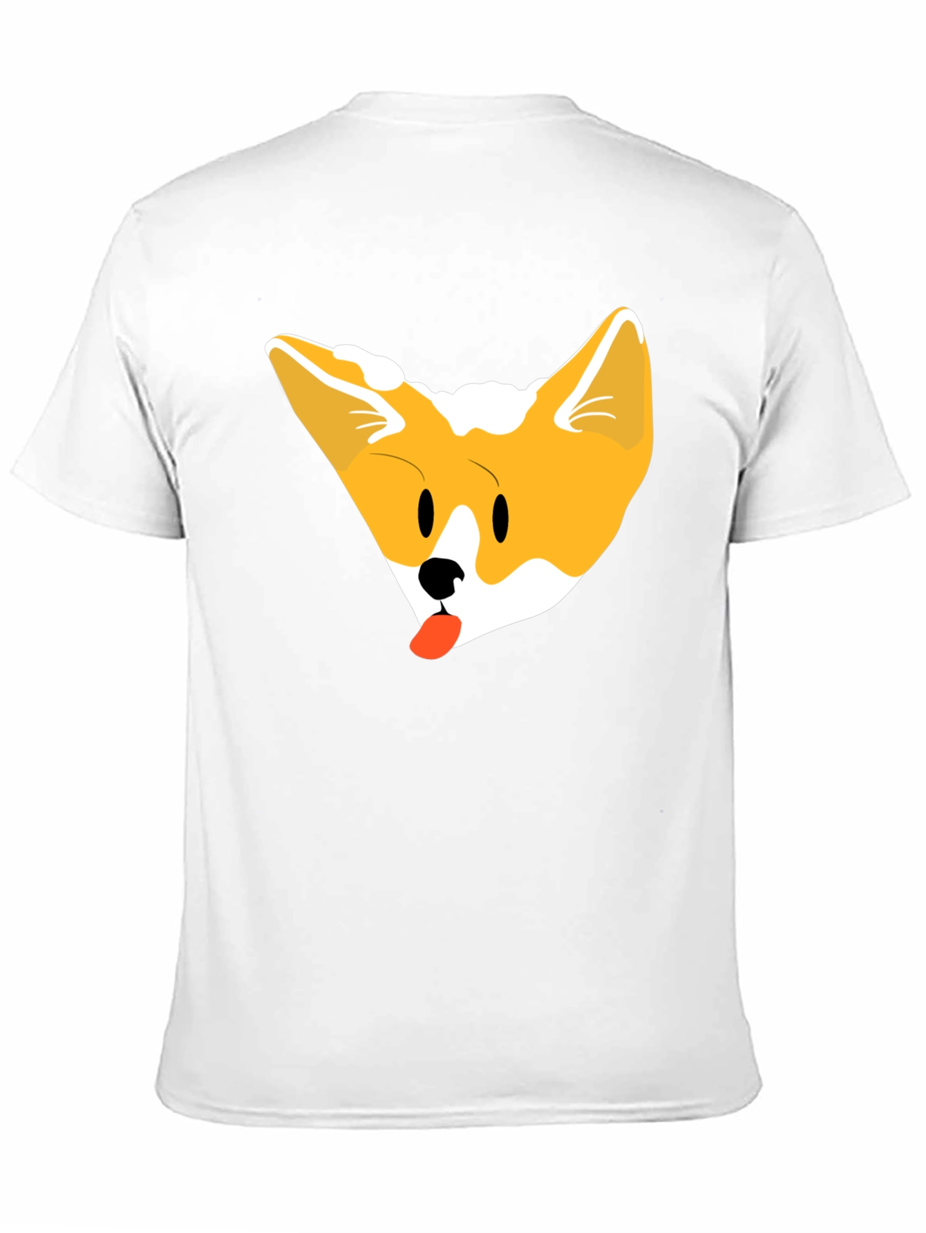 Cute Corgi Face Black T-Shirt
