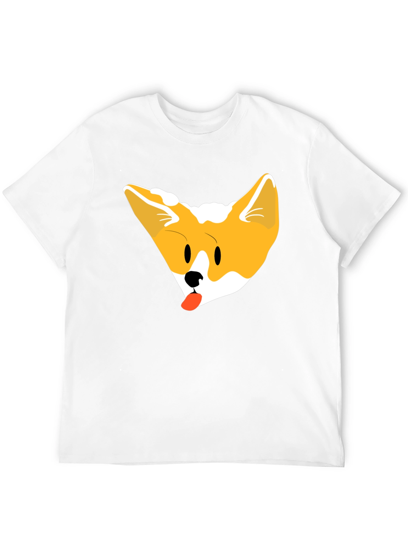 Cute Corgi Face Black T-Shirt