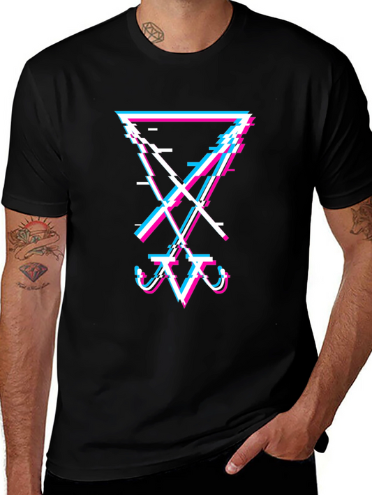 Glitch Art Graphic Tee - Modern Streetwear T-Shirt