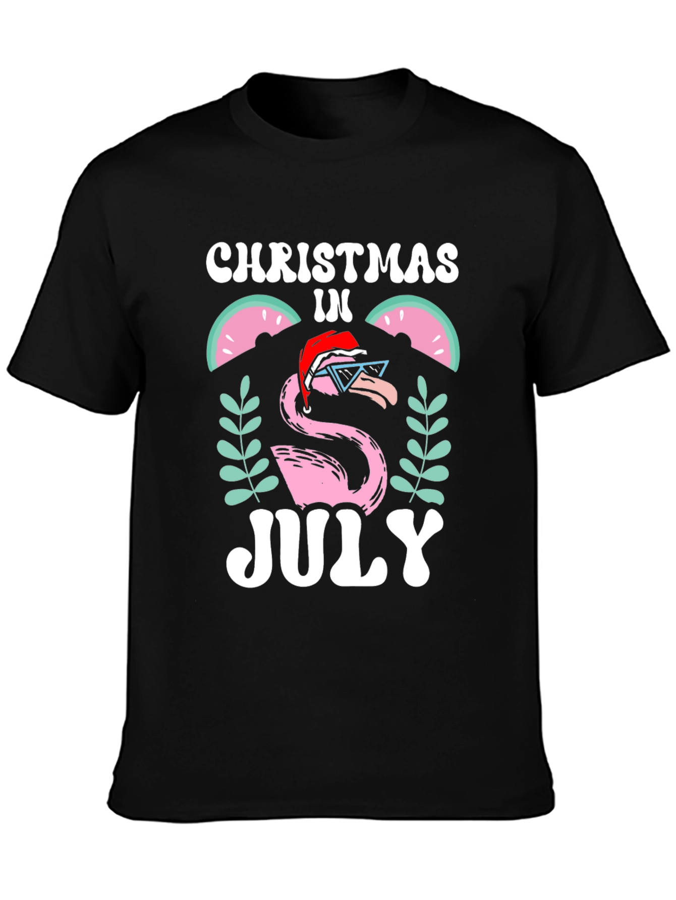 Christmas in July Flamingo Graphic Tee