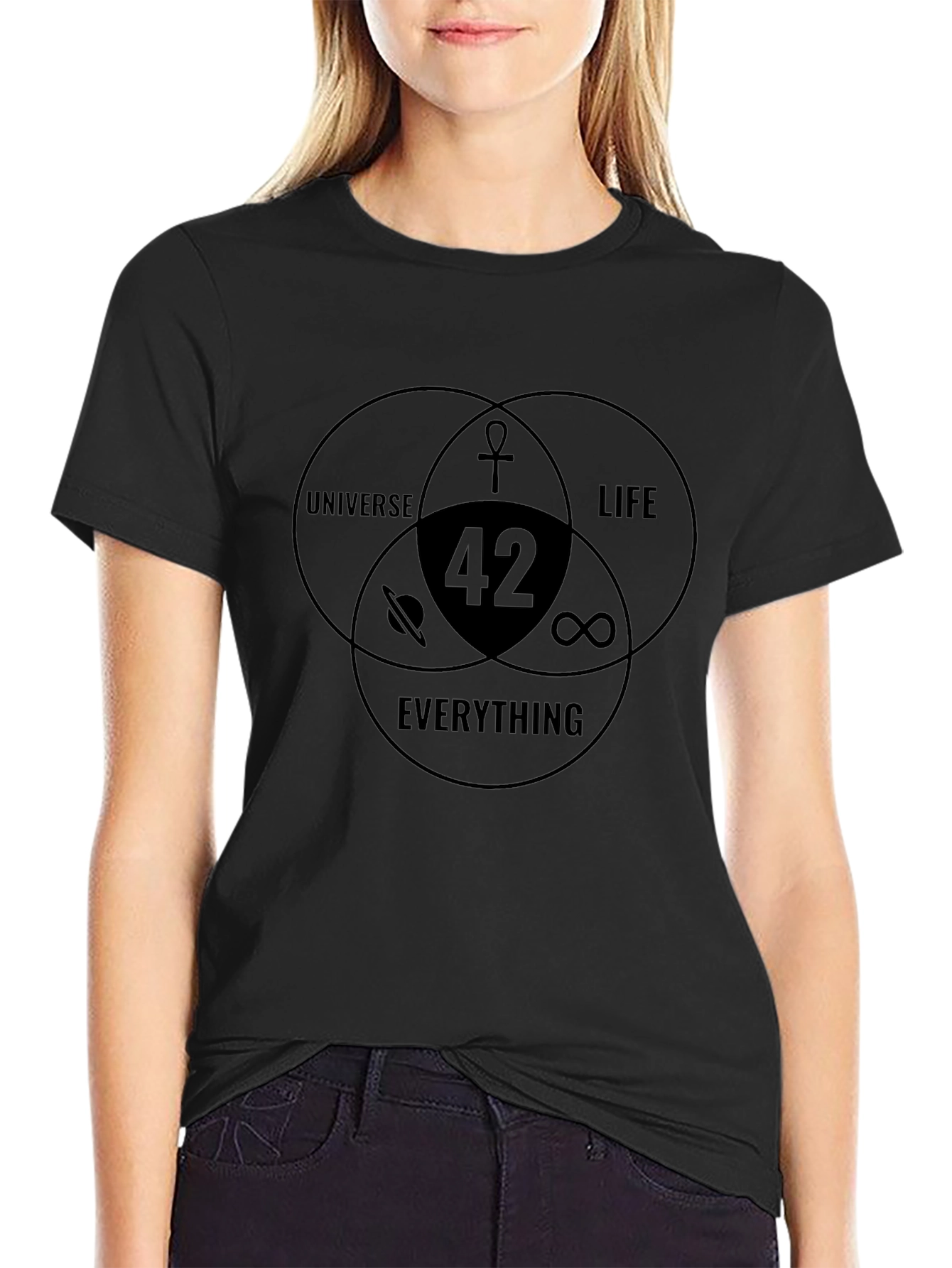 42 Venn Diagram T-Shirt: Universe Life Everything