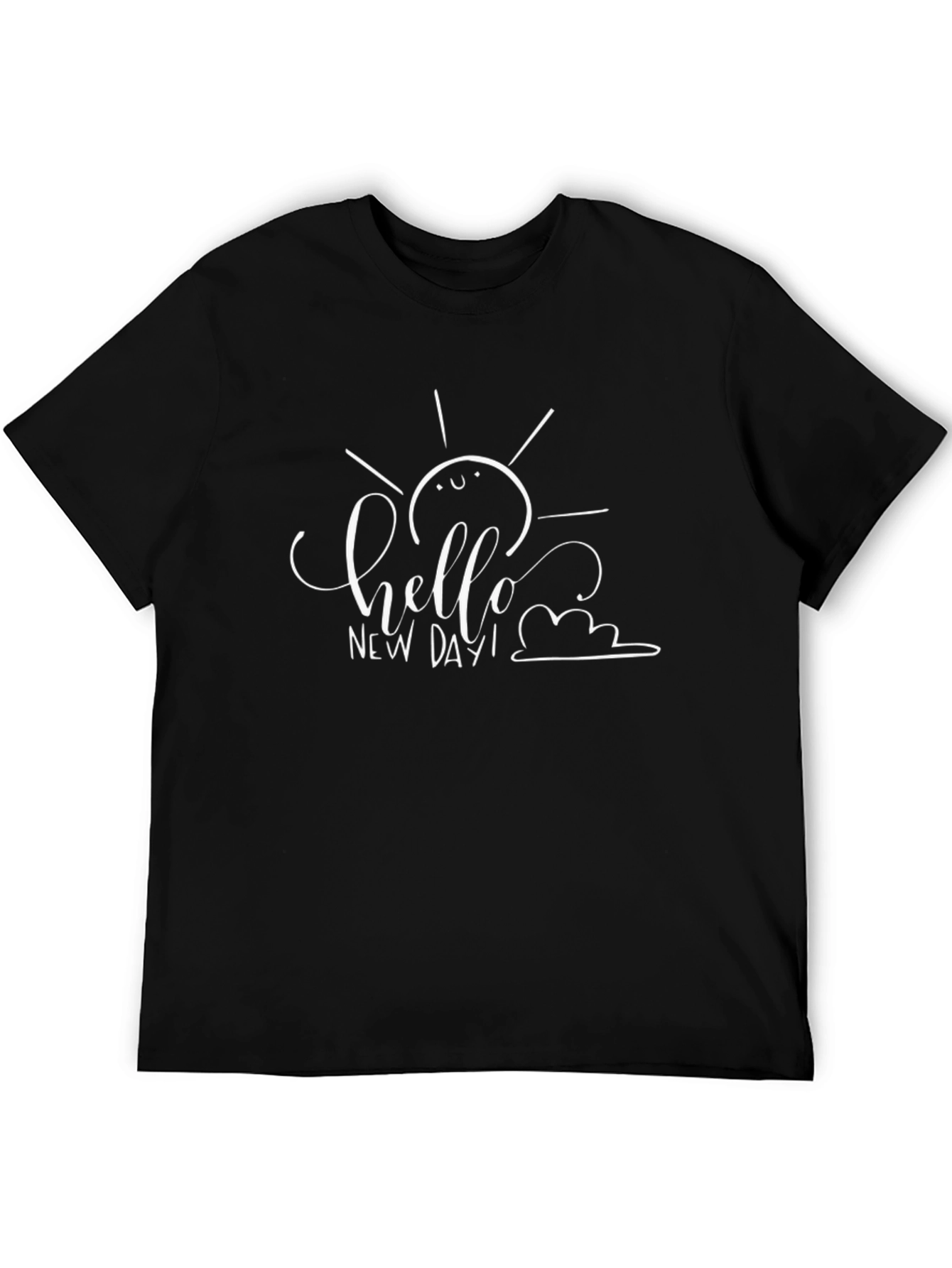 Hello New Day Graphic T-Shirt - Black