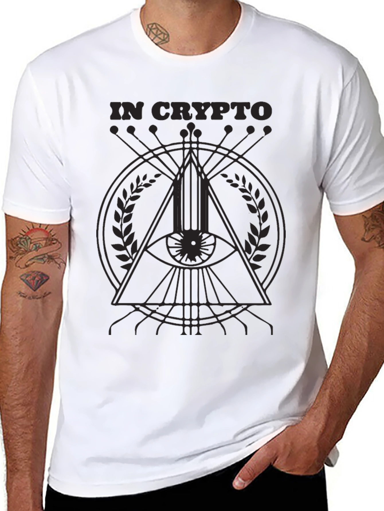 In Crypto Graphic Print Tee - All Seeing Eye