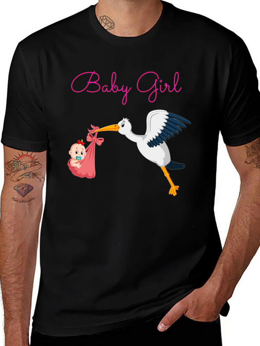Baby Girl Stork Graphic Tee - Expecting Mothers