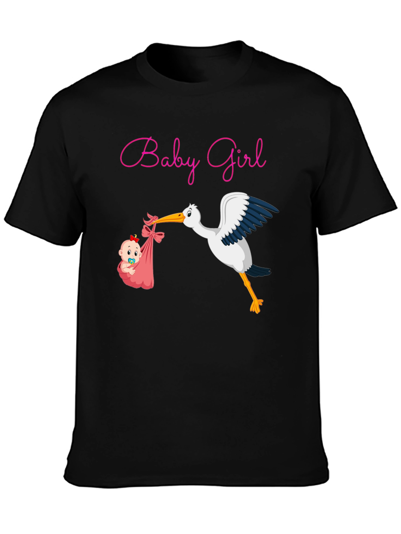 Baby Girl Stork Graphic Tee - Expecting Mothers