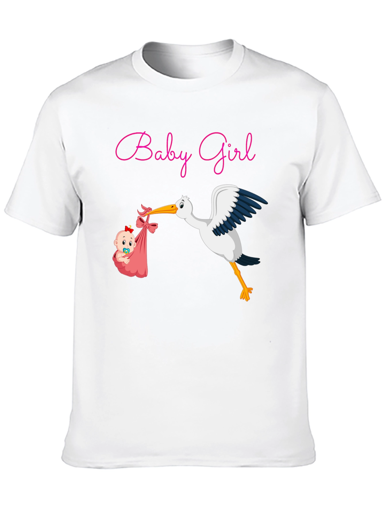 Baby Girl Stork Graphic Tee - Expecting Mothers