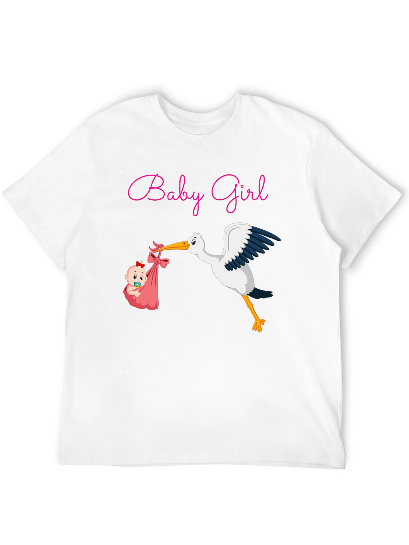 Baby Girl Stork Graphic Tee - Expecting Mothers