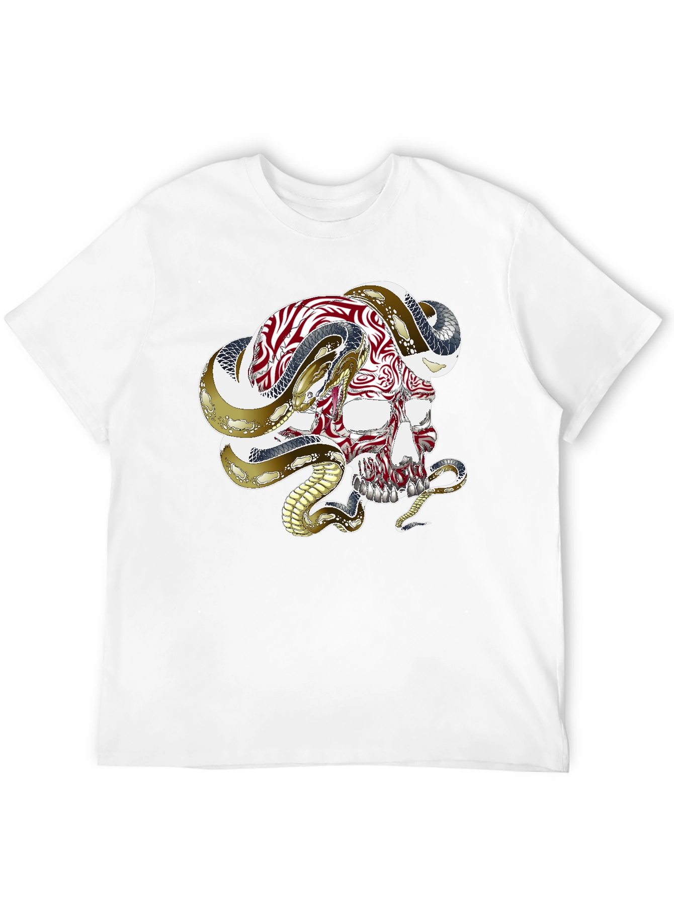 Skull & Snake Graphic Tee - Black