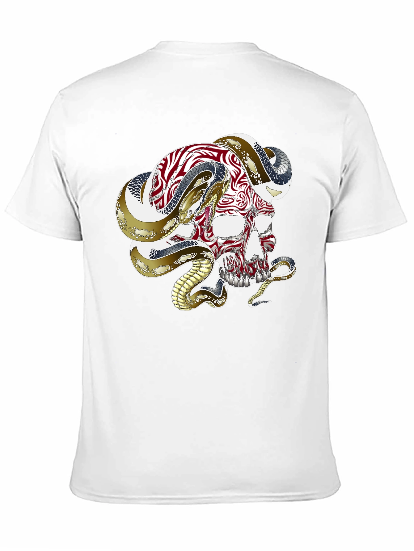 Skull & Snake Graphic Tee - Black