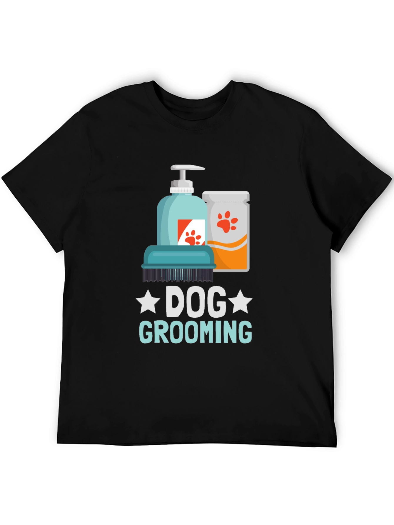 Dog Grooming T-Shirt: Paw Print Design