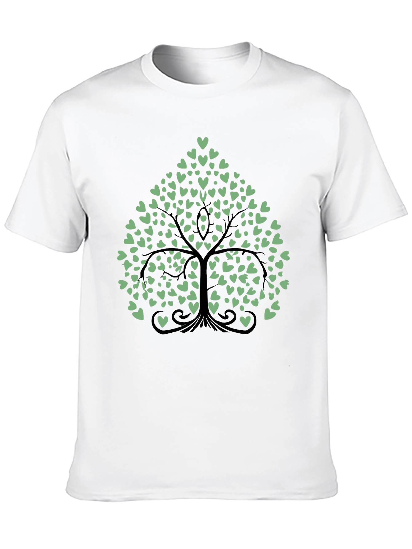 Heart Tree Graphic Tee - Stylish Mens Black T-Shirt