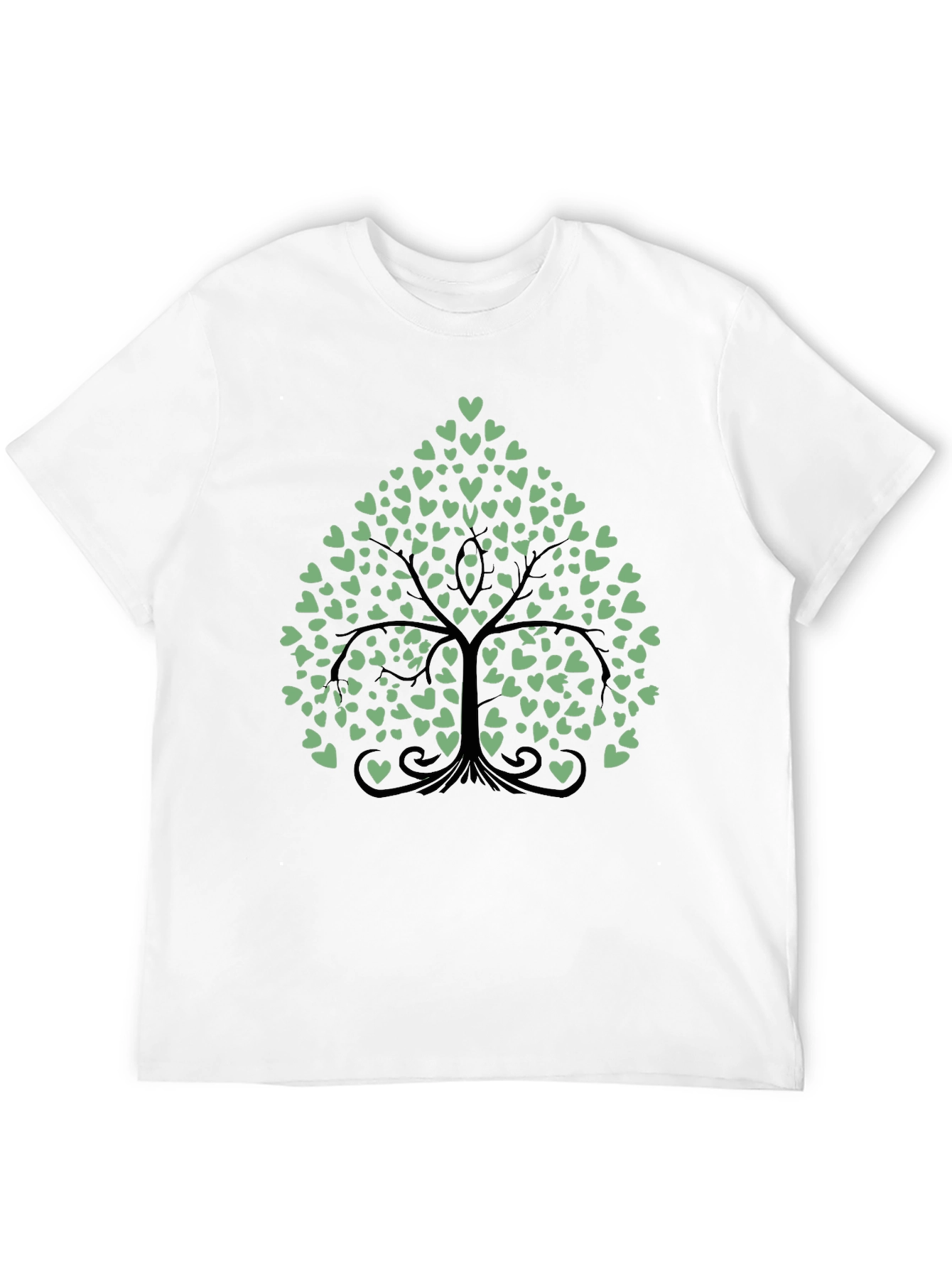 Heart Tree Graphic Tee - Stylish Mens Black T-Shirt
