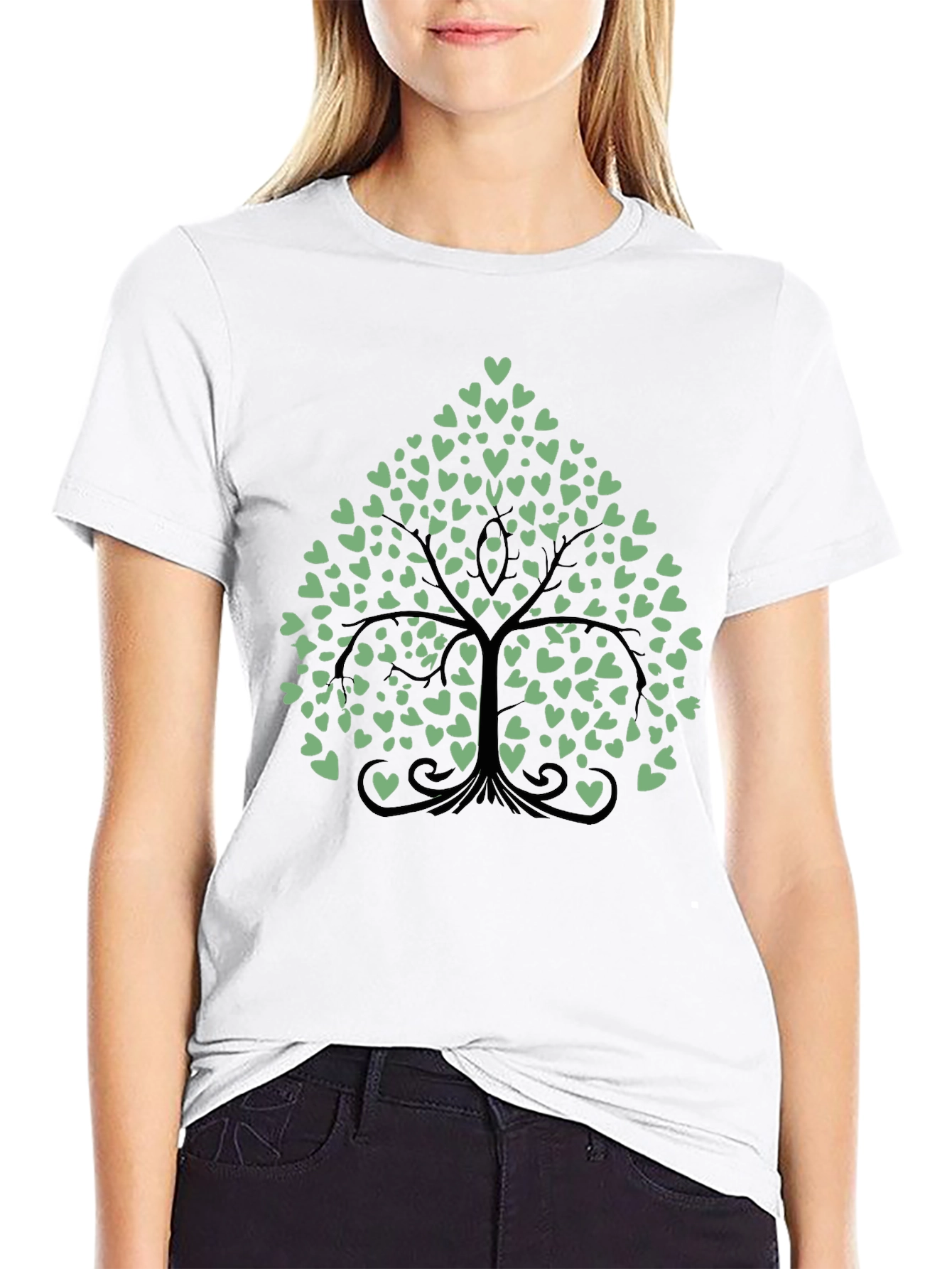 Heart Tree Graphic Tee - Stylish Mens Black T-Shirt
