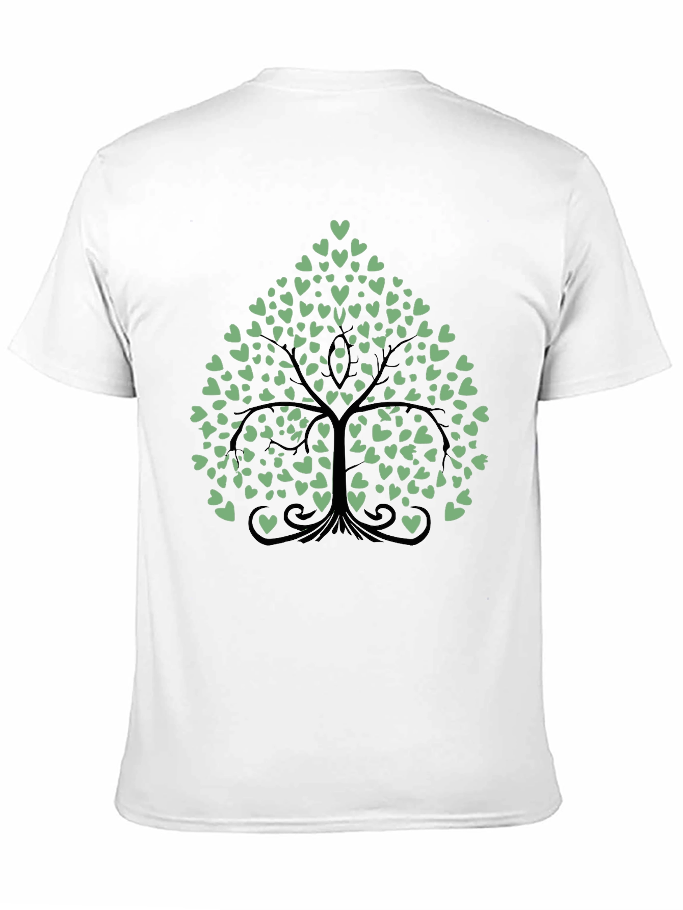Heart Tree Graphic Tee - Stylish Mens Black T-Shirt