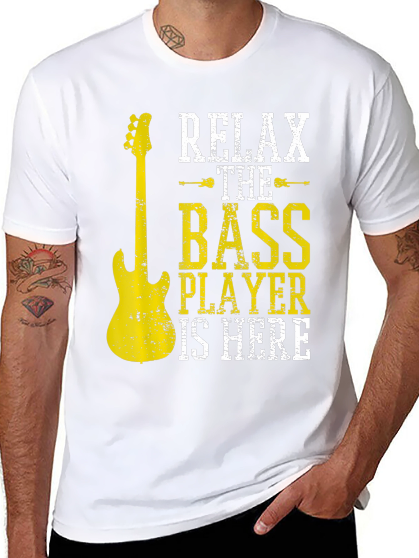 Relax The Bass Player Is Here Black T-Shirt