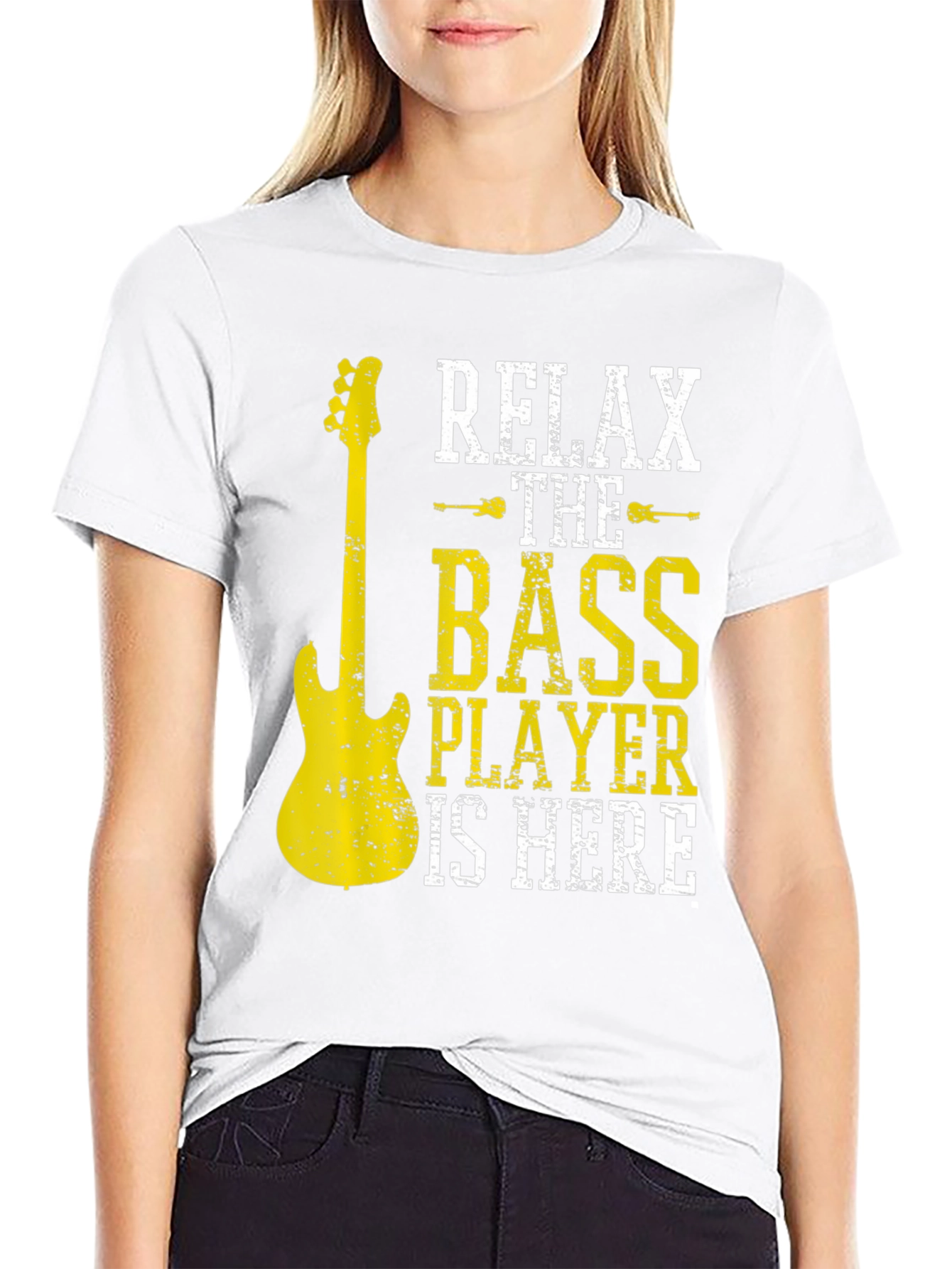 Relax The Bass Player Is Here Black T-Shirt