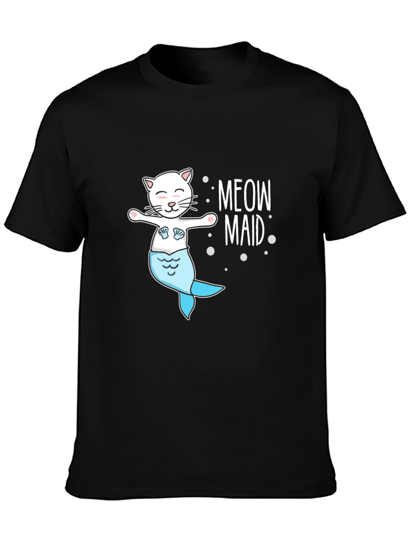 Meow Maid Cat Mermaid Graphic T-Shirt