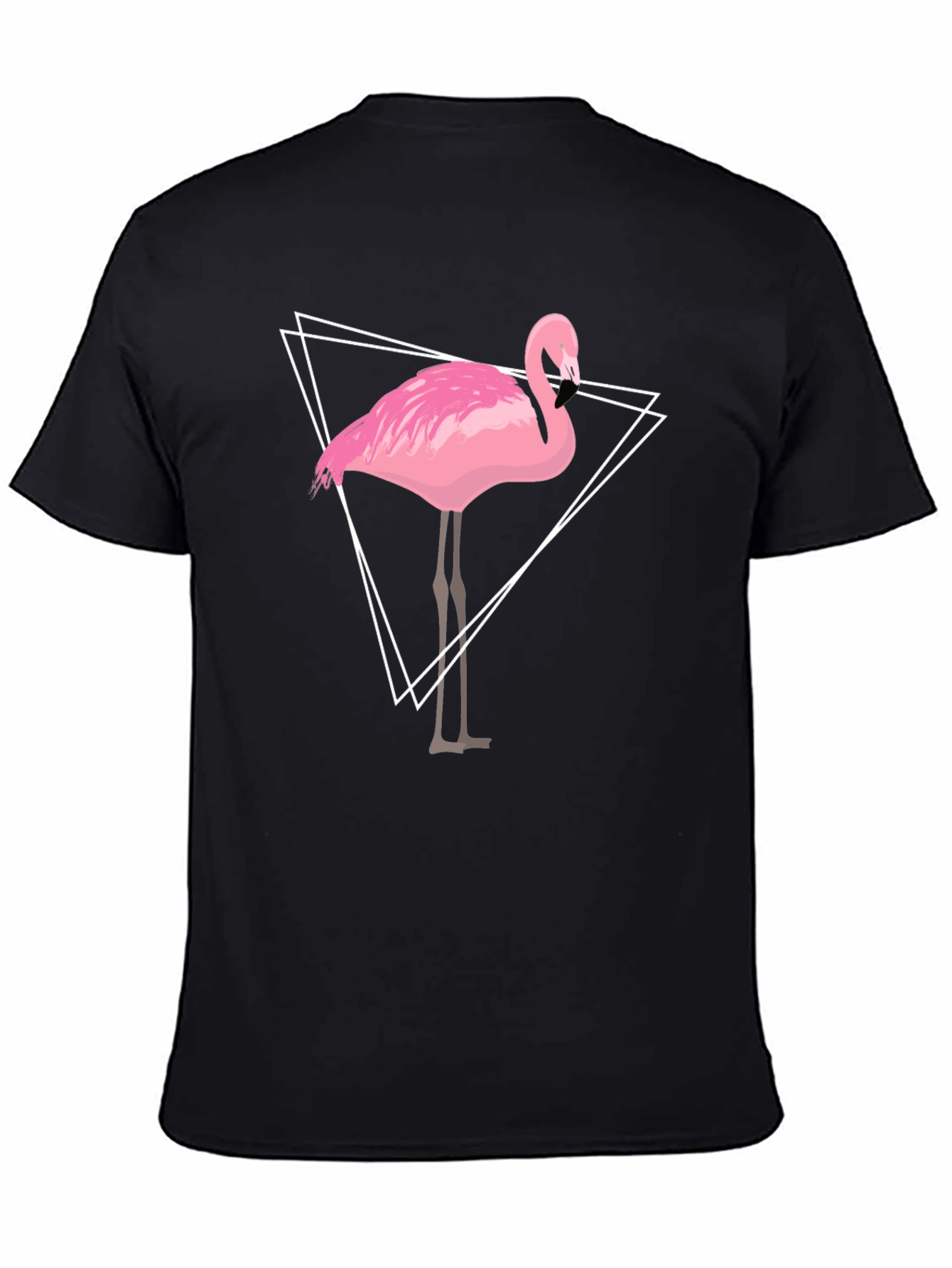 Flamingo Graphic Tee - Geometric Design