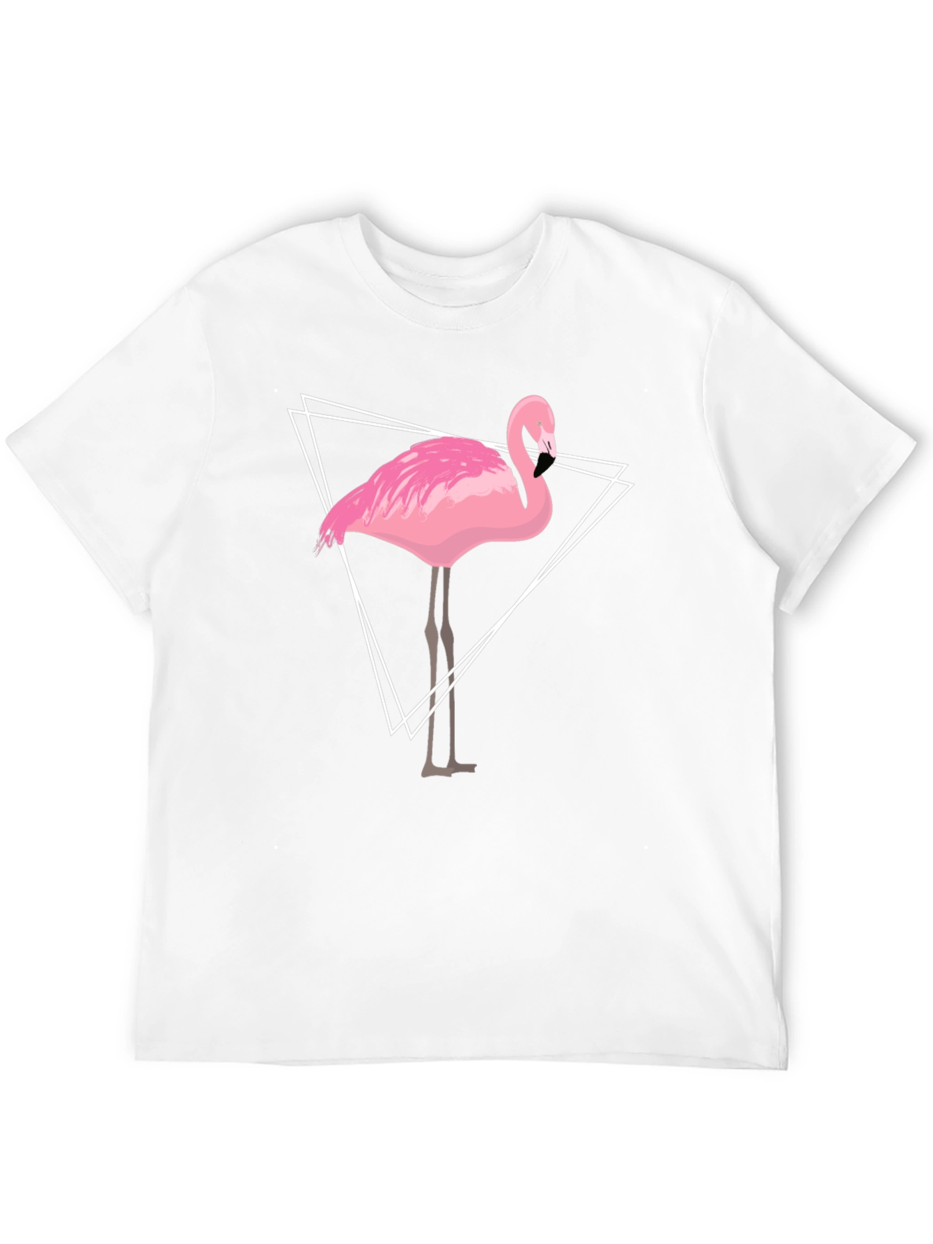 Flamingo Graphic Tee - Geometric Design