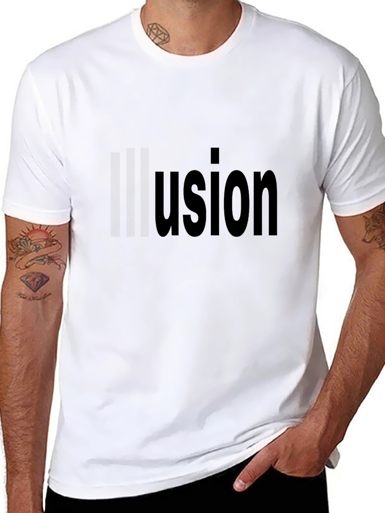 Black Usion Graphic T-Shirt - Casual Style