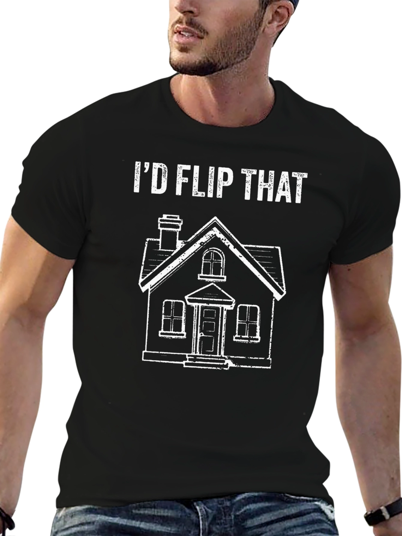 Id Flip That House Black Graphic Tee