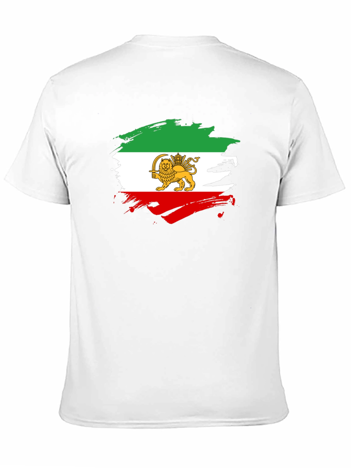 Iran Flag Lion Graphic Black T-Shirt