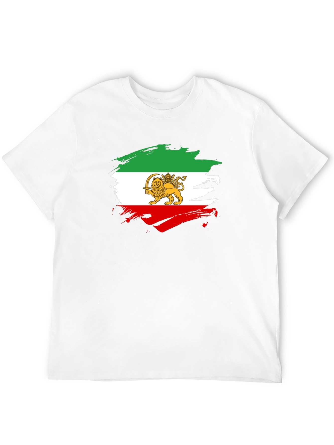 Iran Flag Lion Graphic Black T-Shirt