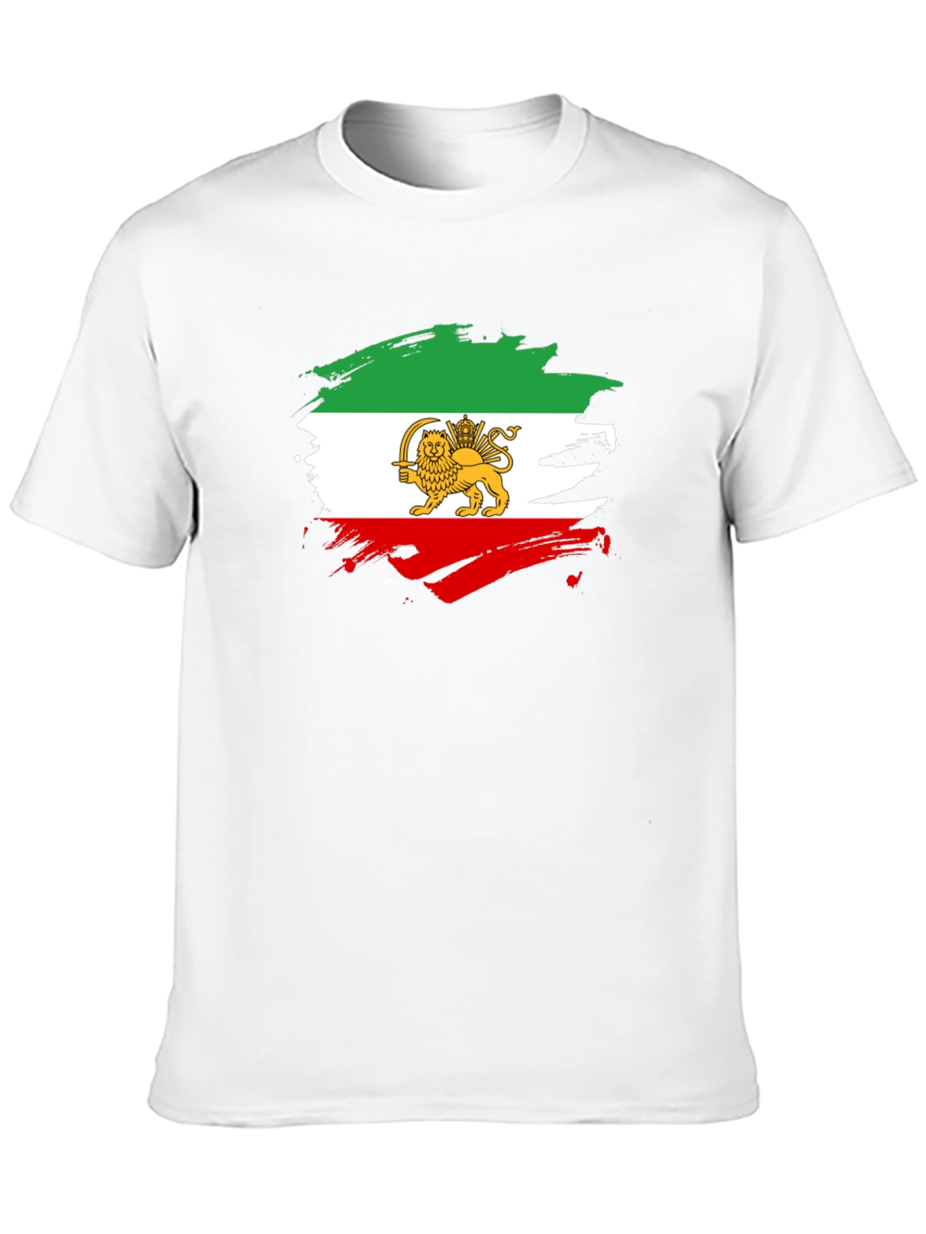 Iran Flag Lion Graphic Black T-Shirt
