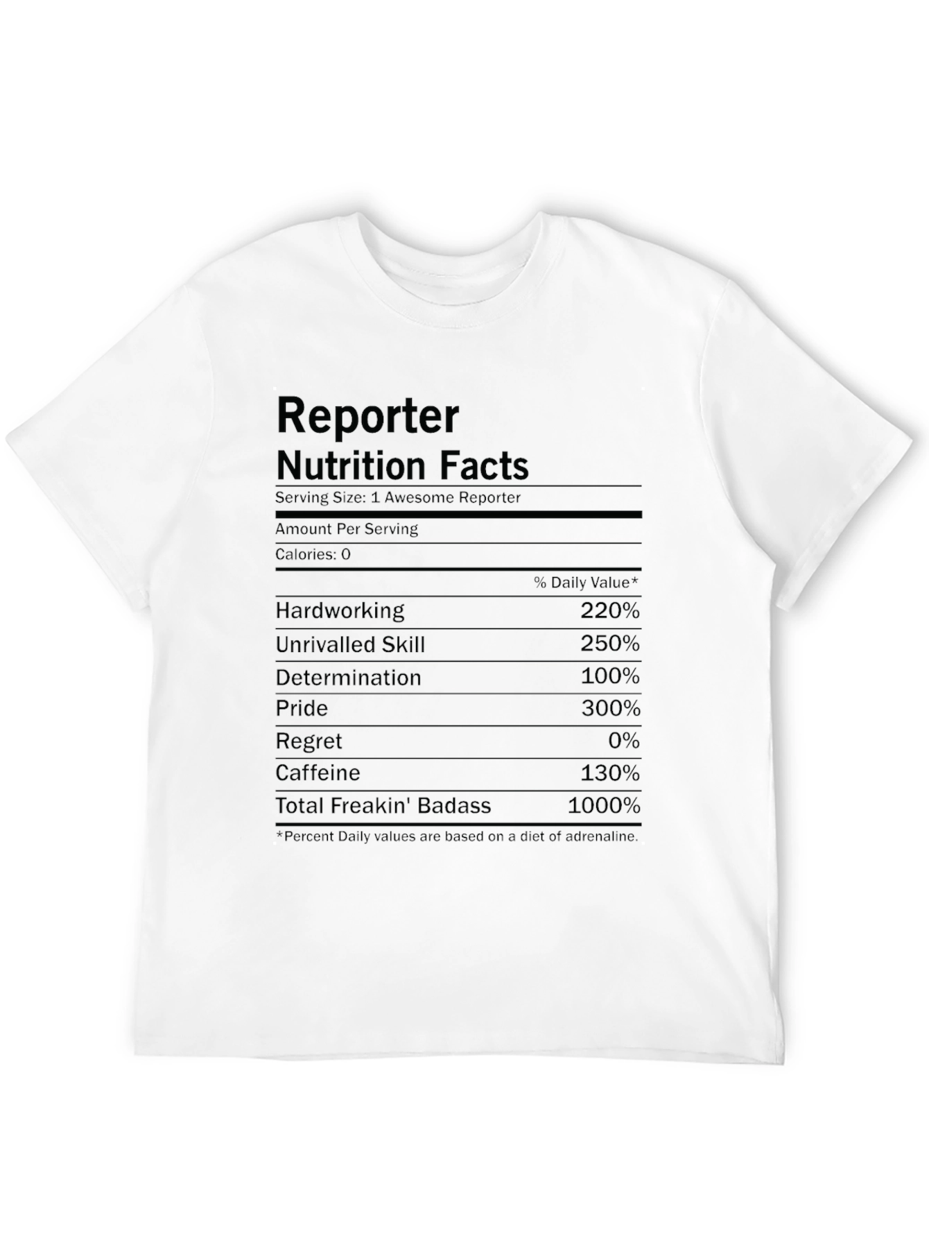 Reporter Nutrition Facts T-Shirt