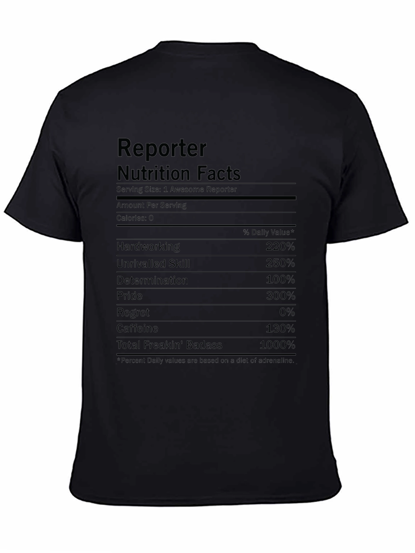 Reporter Nutrition Facts T-Shirt