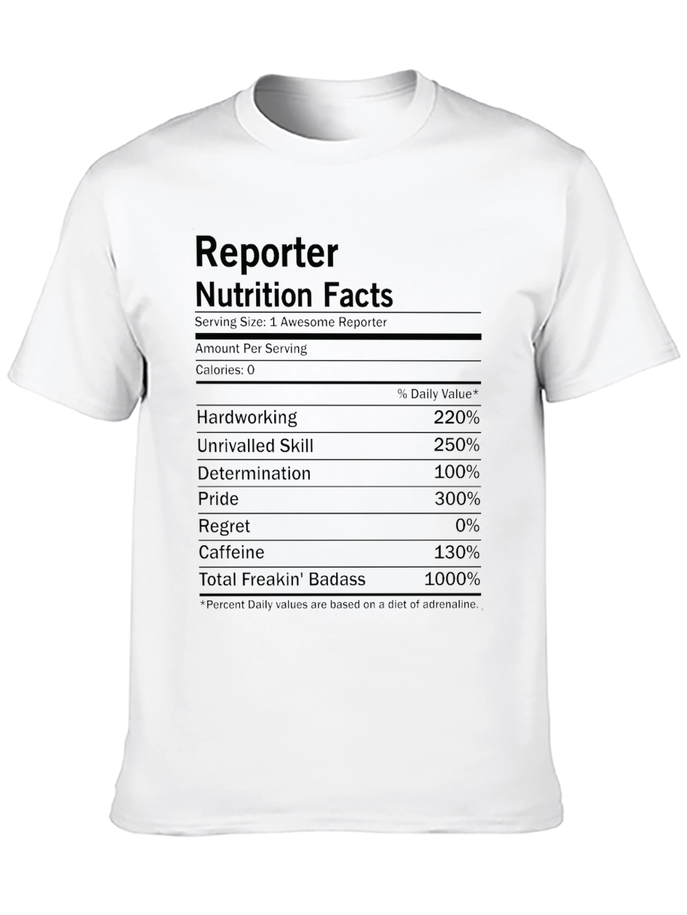 Reporter Nutrition Facts T-Shirt
