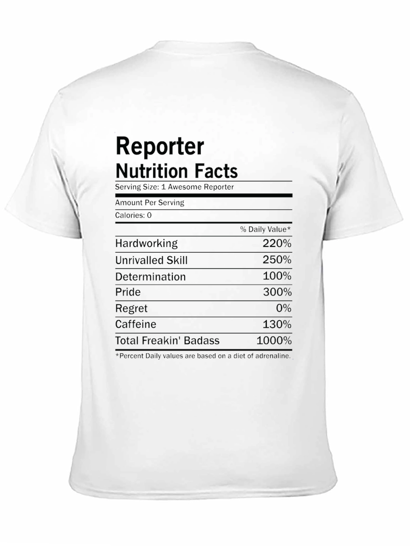 Reporter Nutrition Facts T-Shirt