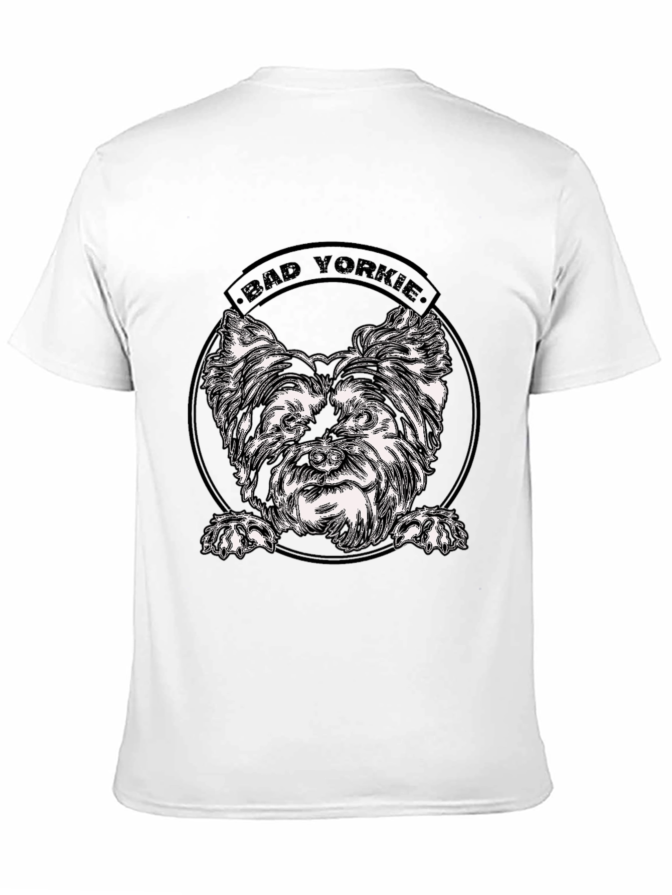 Bad Yorkie Graphic Tee - Black Cotton T-Shirt