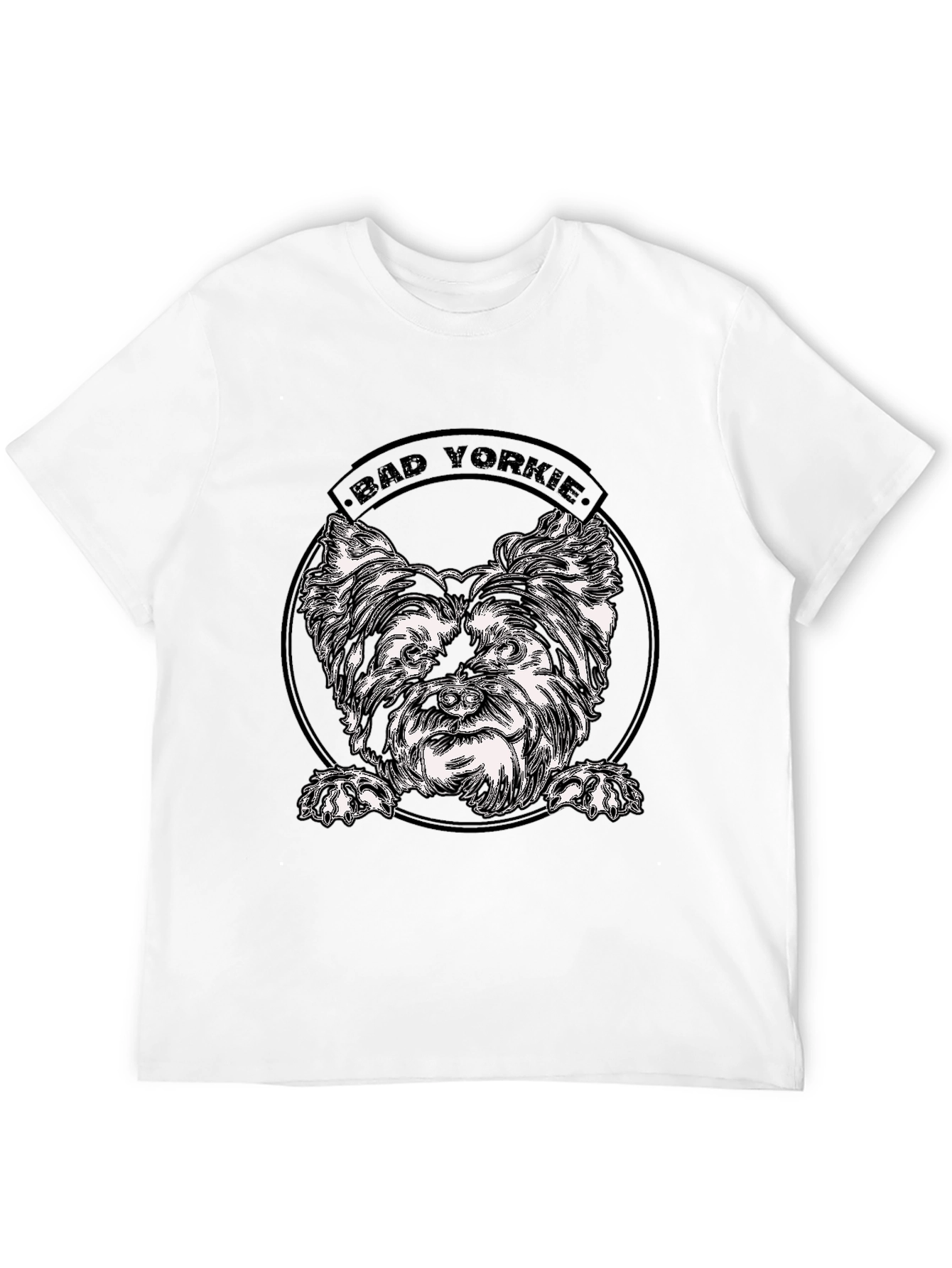 Bad Yorkie Graphic Tee - Black Cotton T-Shirt