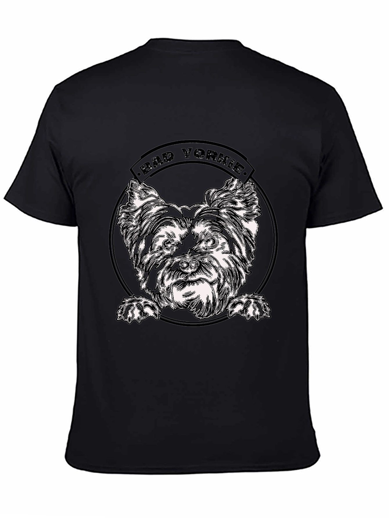 Bad Yorkie Graphic Tee - Black Cotton T-Shirt