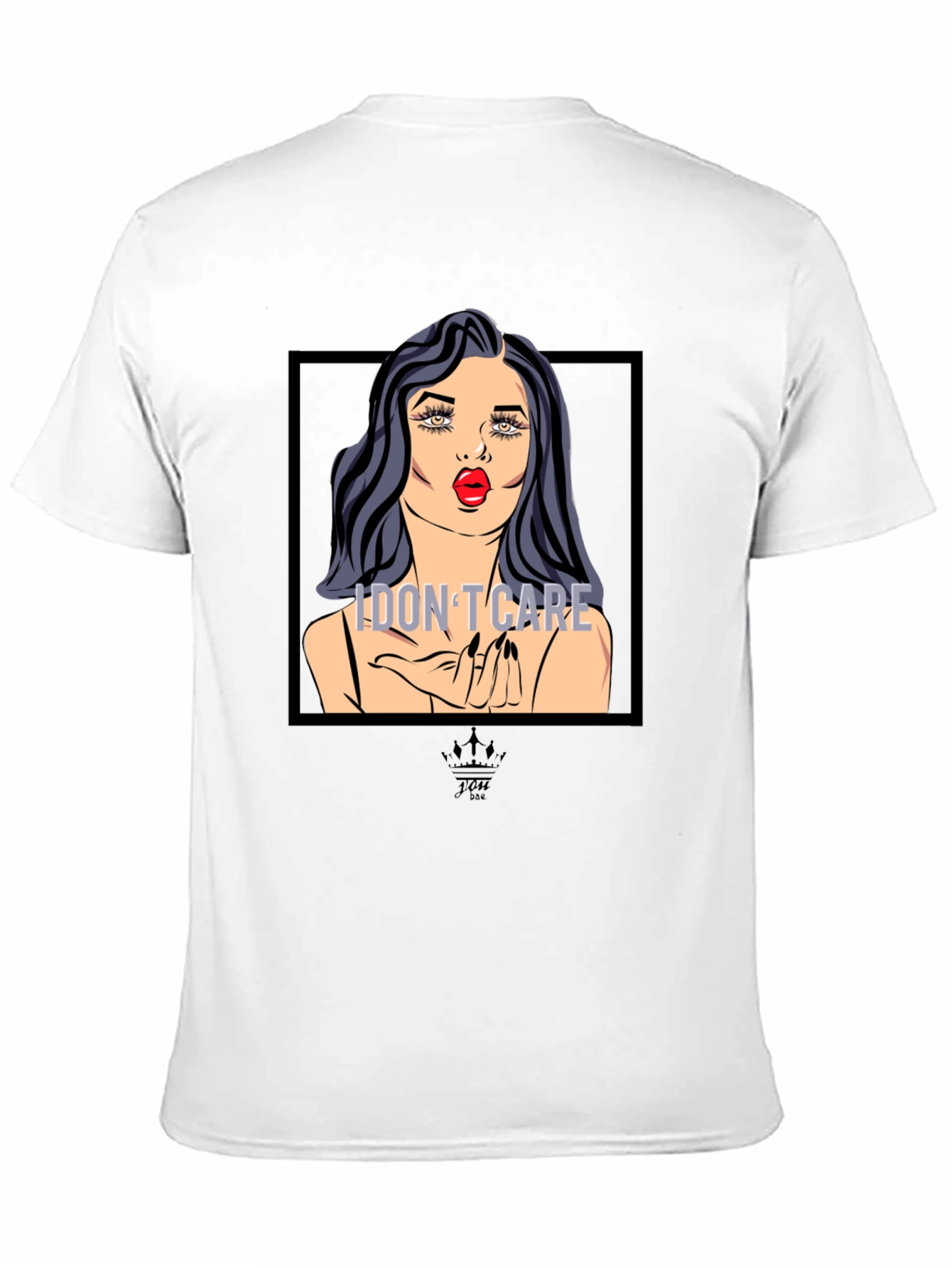 I Dont Care Pop Art Graphic Tee - Black