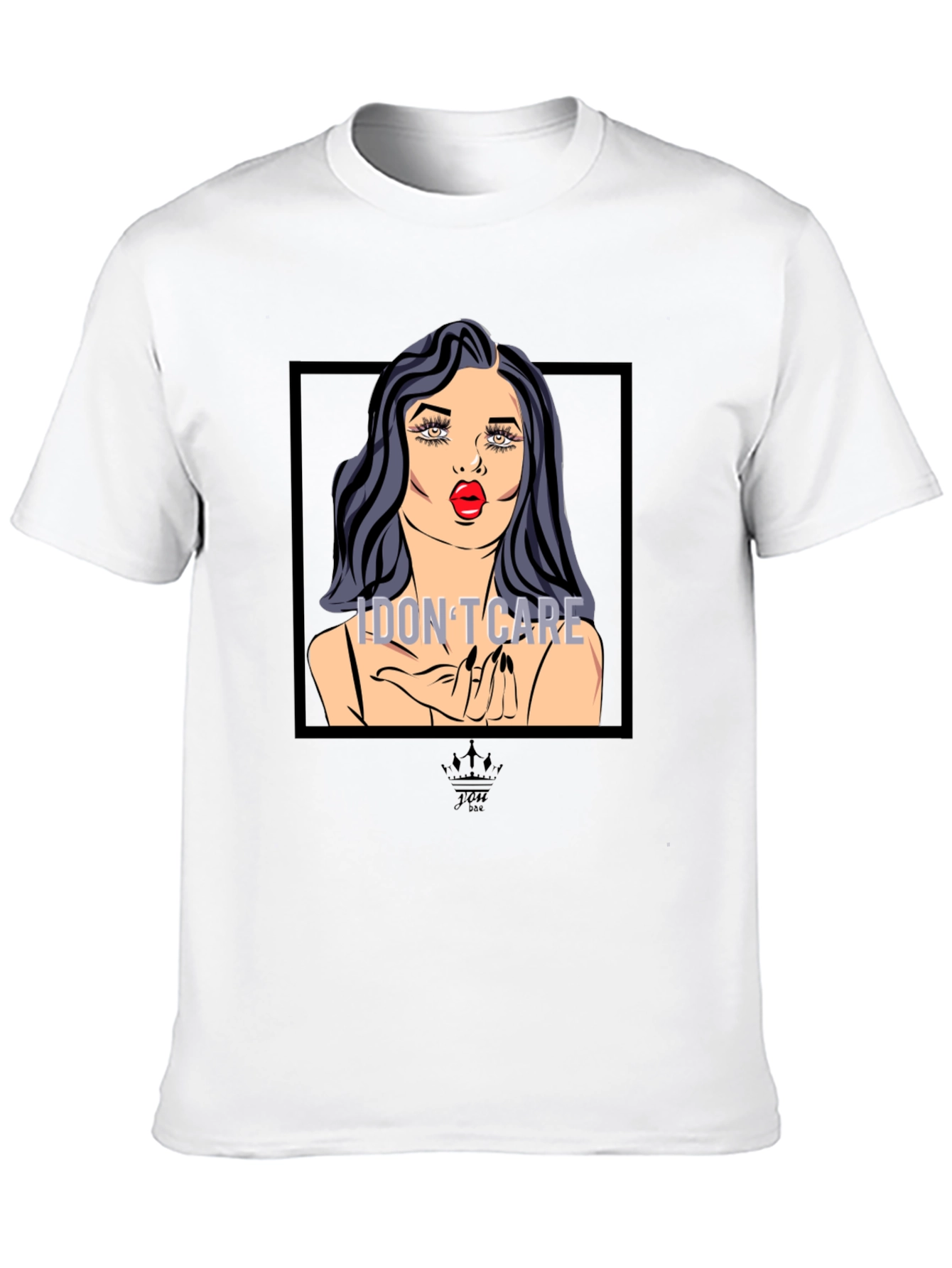 I Dont Care Pop Art Graphic Tee - Black