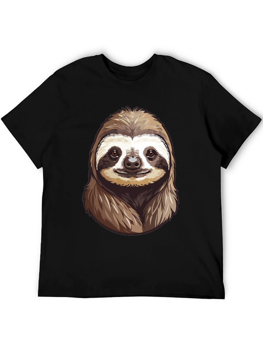 Sloth Face Graphic Tee - Relaxed Style