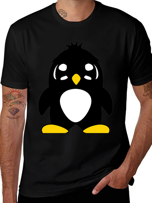 Cute Penguin Graphic Tee - Unisex Black T-Shirt