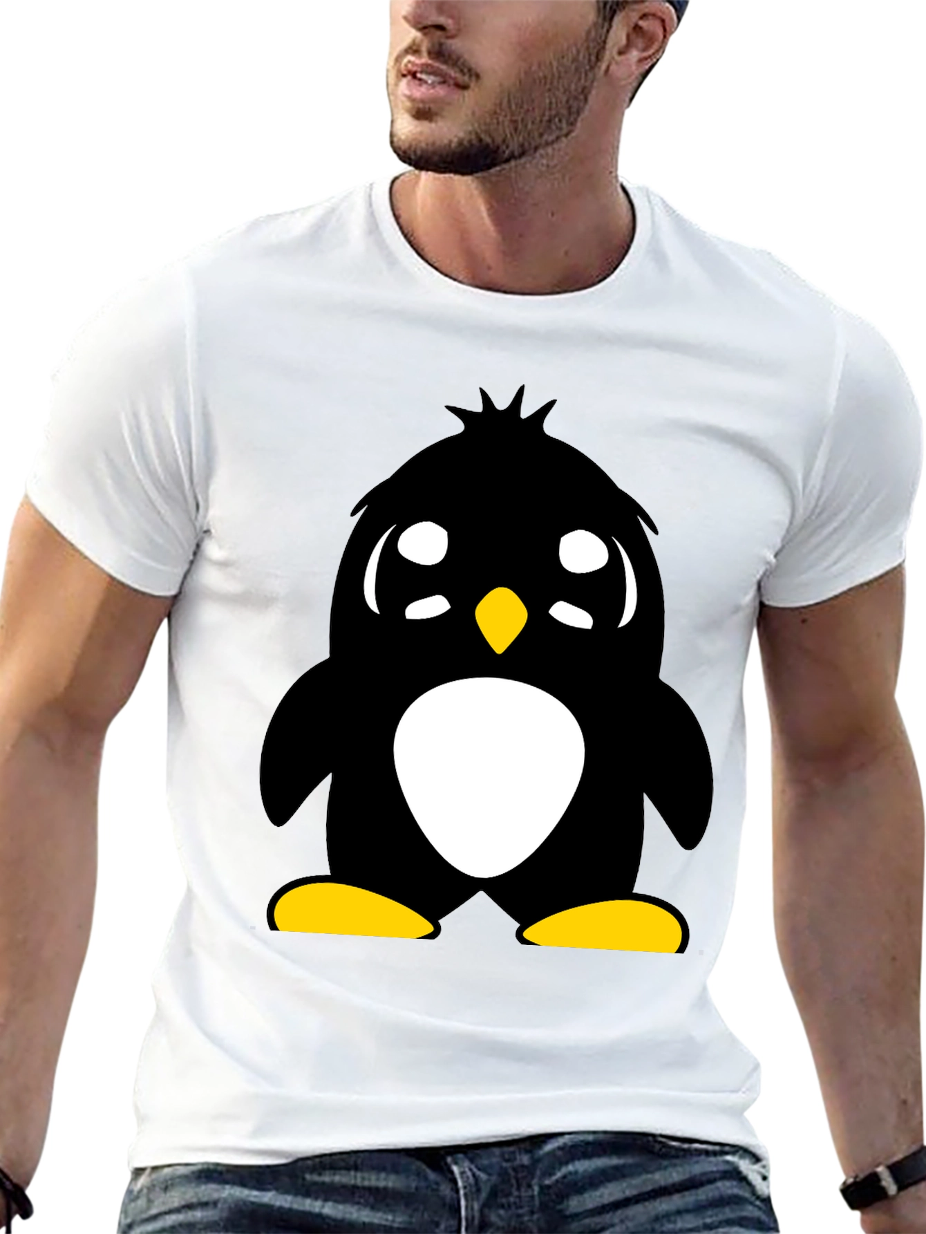 Cute Penguin Graphic Tee - Unisex Black T-Shirt