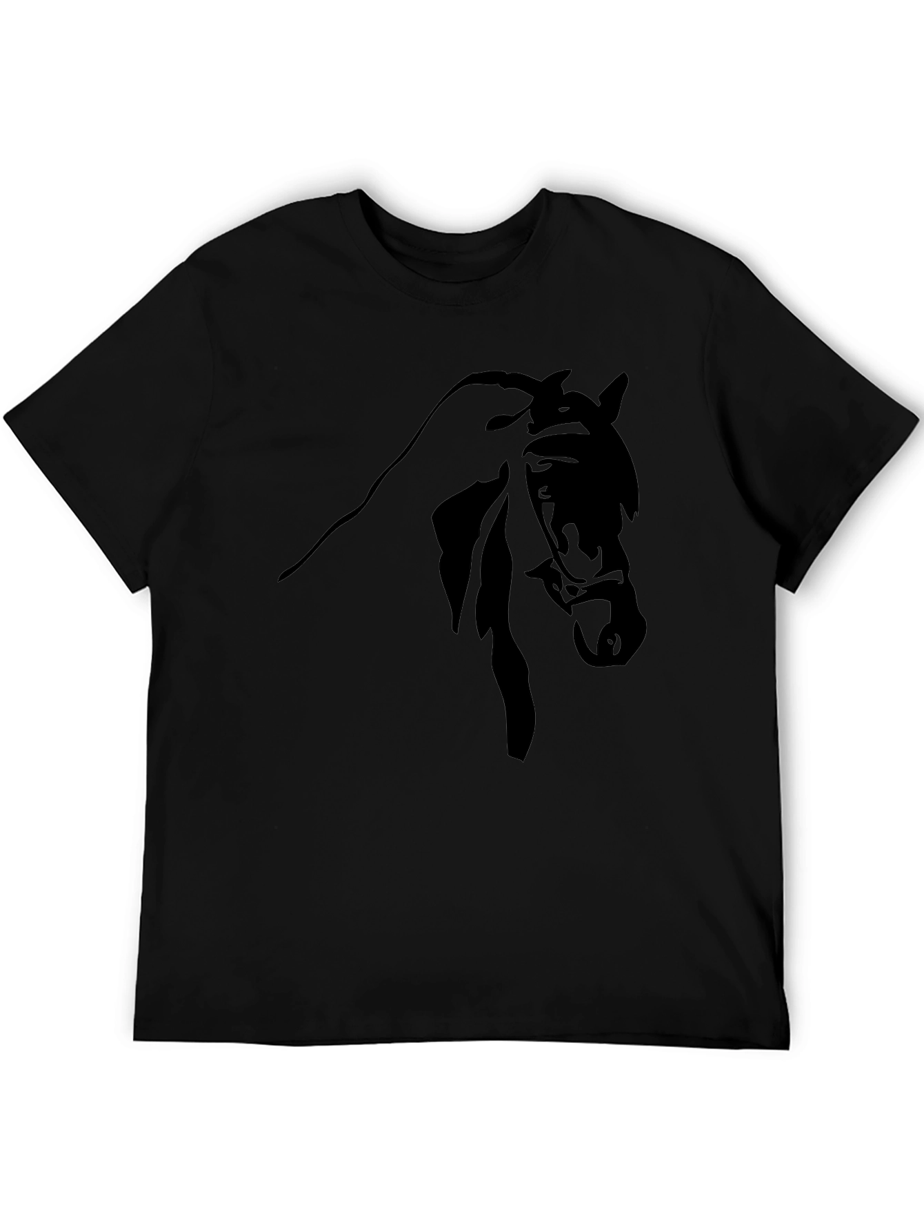 Black Horse Graphic Tee - Equestrian Style