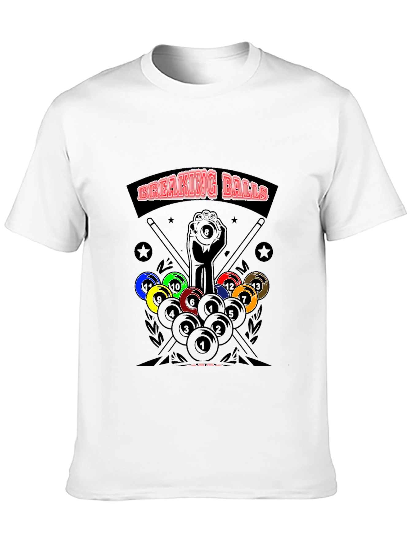 Breaking Balls Graphic T-Shirt - Billiards Design