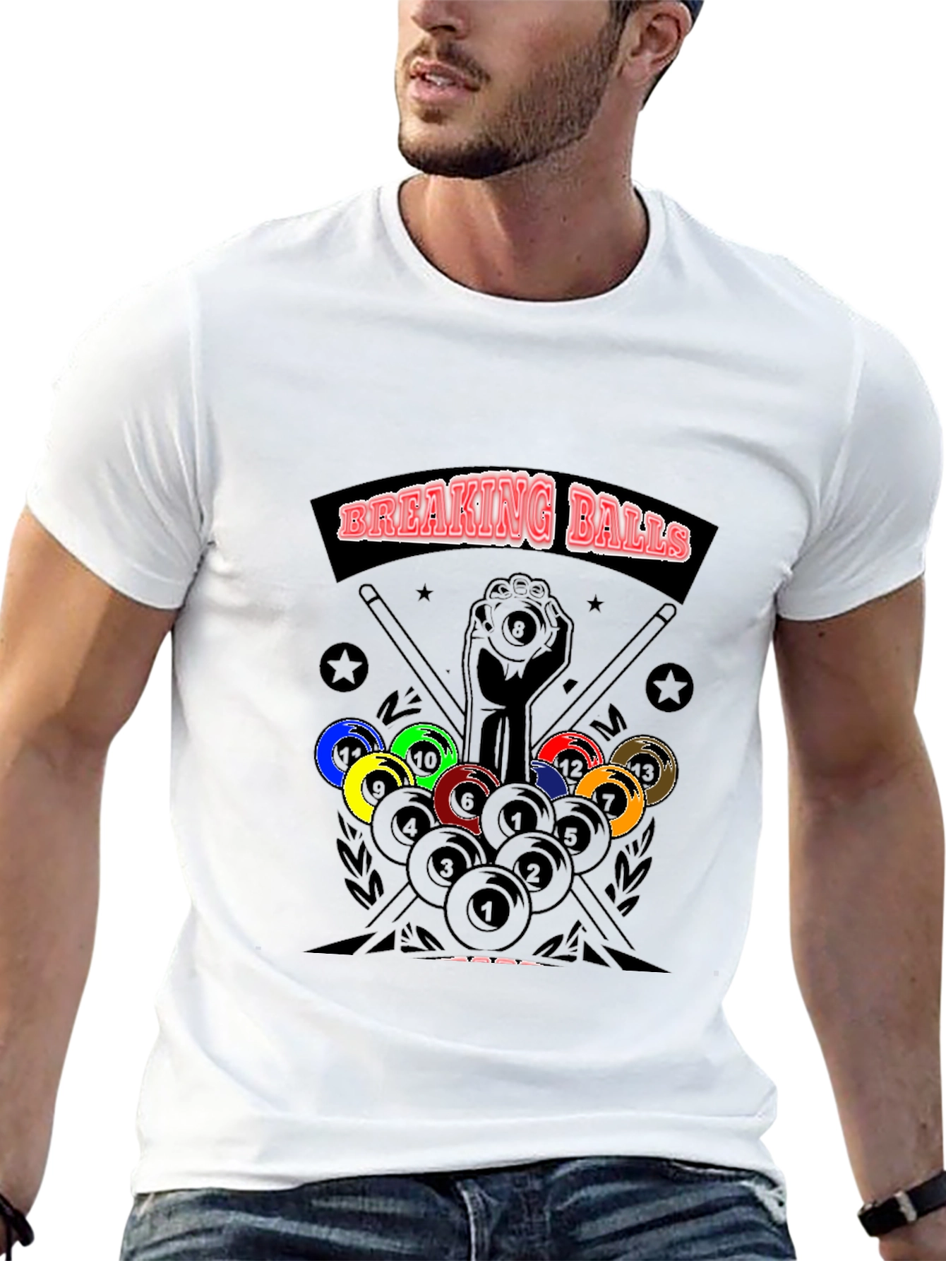 Breaking Balls Graphic T-Shirt - Billiards Design