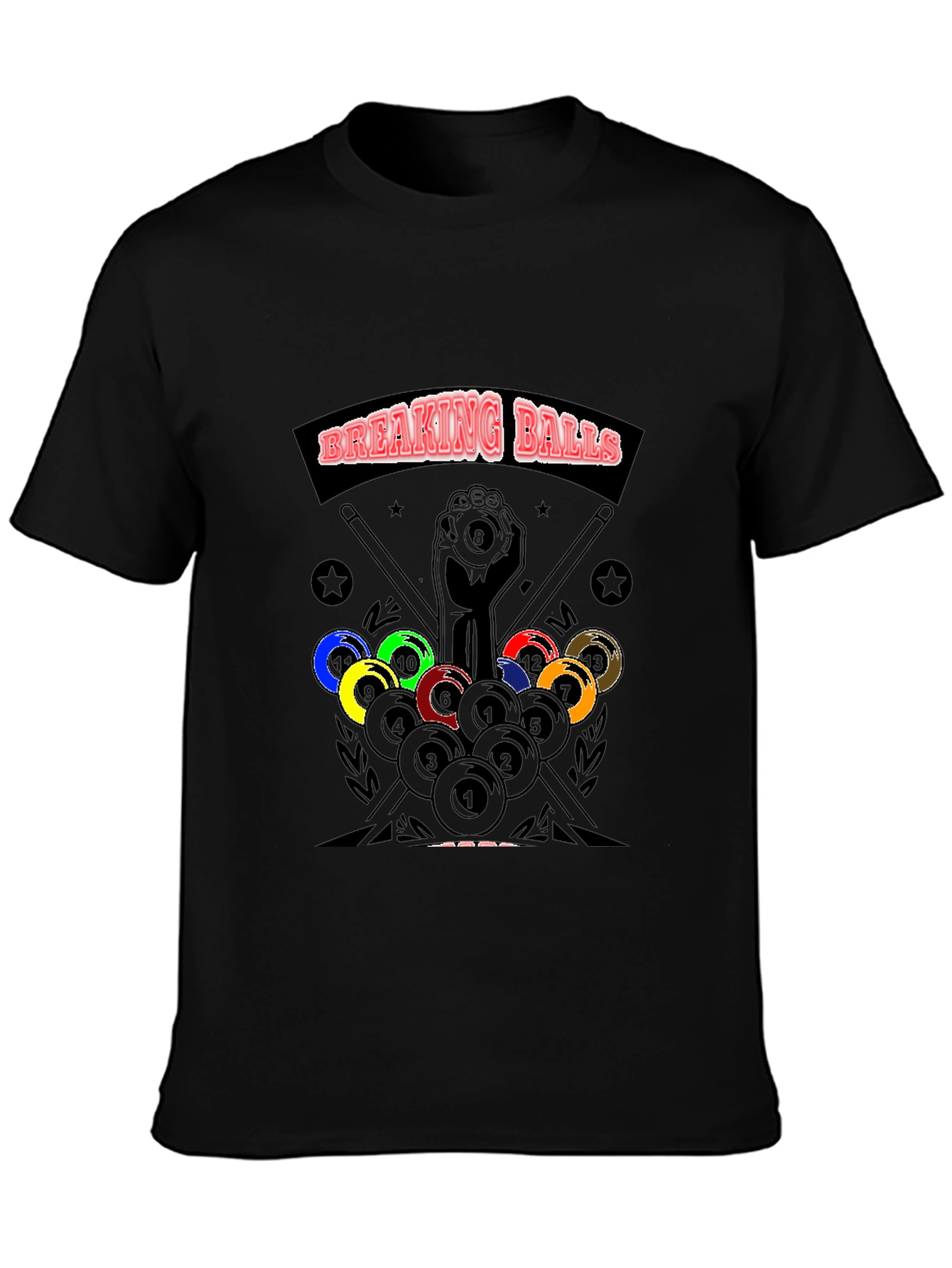 Breaking Balls Graphic T-Shirt - Billiards Design
